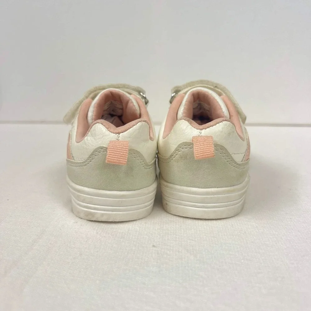 GUC OshKosh B'Gosh White Pink Strap Sneaker Shoe ROB-G Girls Size 7M